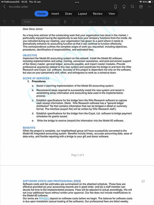 Edit Cloud and Computer documents in Office and iWorks apps on iPad / iPhone