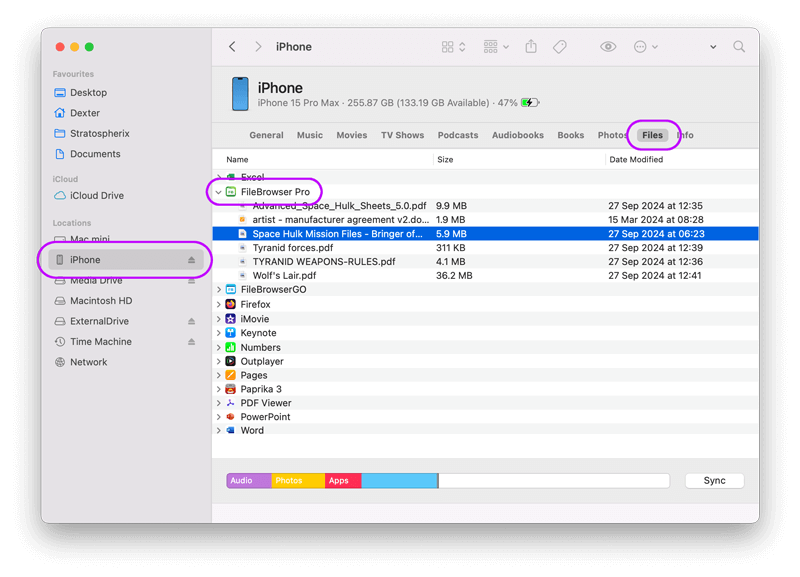 Copy Large Files to your iPad or iPhone using a USB Cable