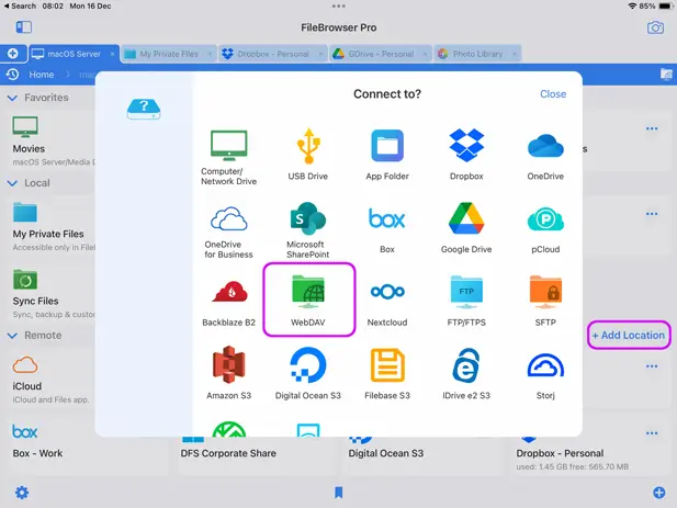 how to connect to webdav with your iPad / iPhone