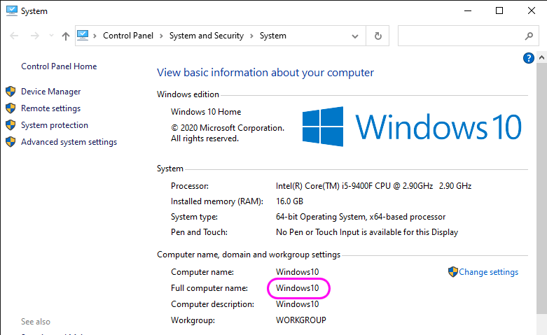 How to find your Windows 10 computer name