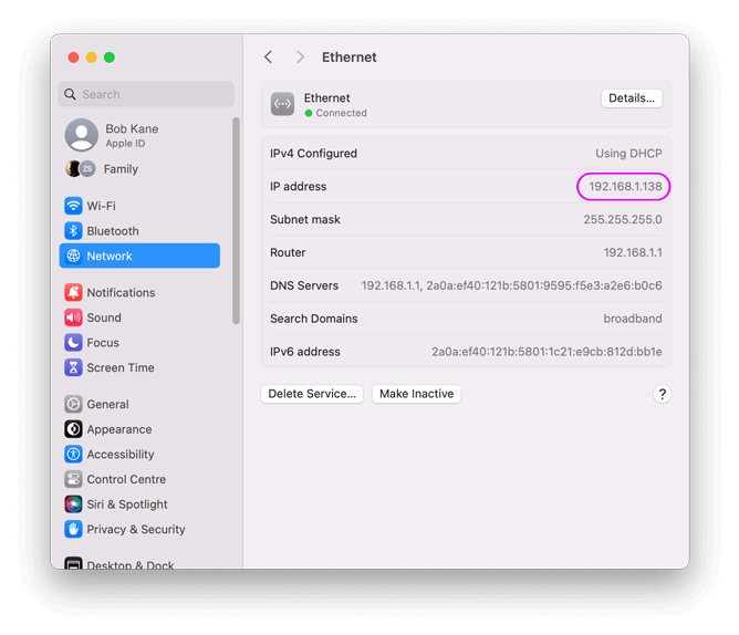 how to find your ip address mac